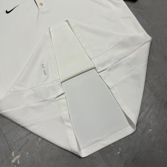 Nike Dri Fit Short Sleeve Polo Golf Shirt Stretch White Medium - Picture 5 of 7